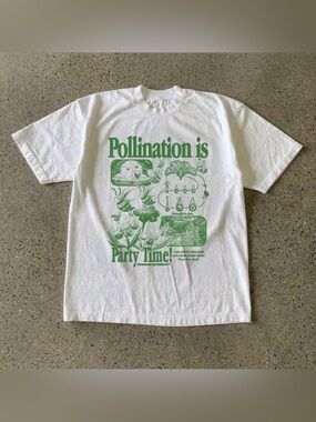 Pollination Is Party Time Bees Green White Nature Graphic T-Shirt